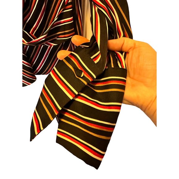 🍒 2/$20 🍒 INC Long Sleeve Striped Business Casual Blouse Knot Front sz L - Picture 5 of 9